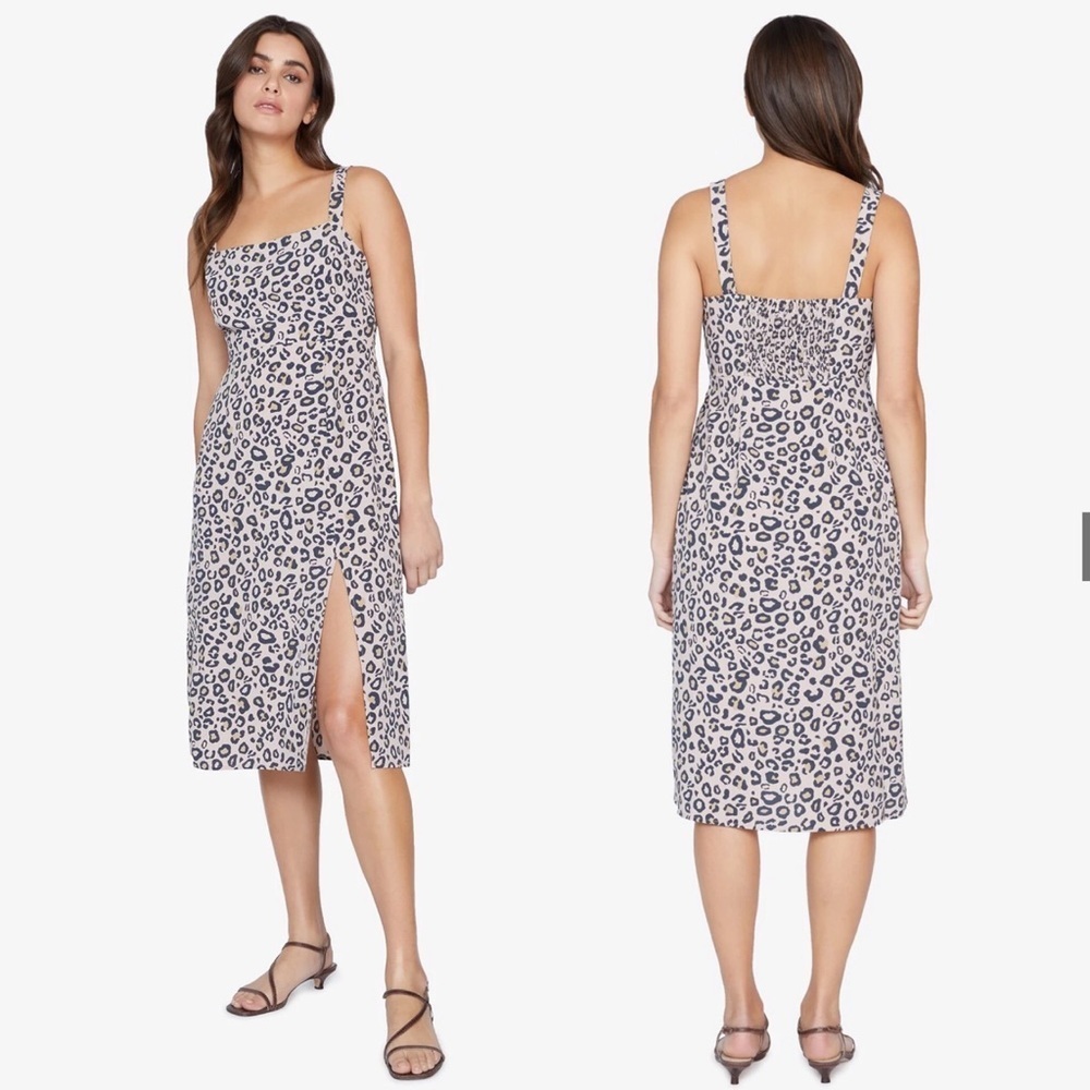 Sanctuary Leopard Sundress Midi Slit Dress